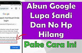 Lupa Sandi Email Dan No Hp Hilang